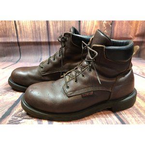 RED WING #606 Supersole 6" Brown Leather Soft Toe Boots Mens 14 D (L8e)